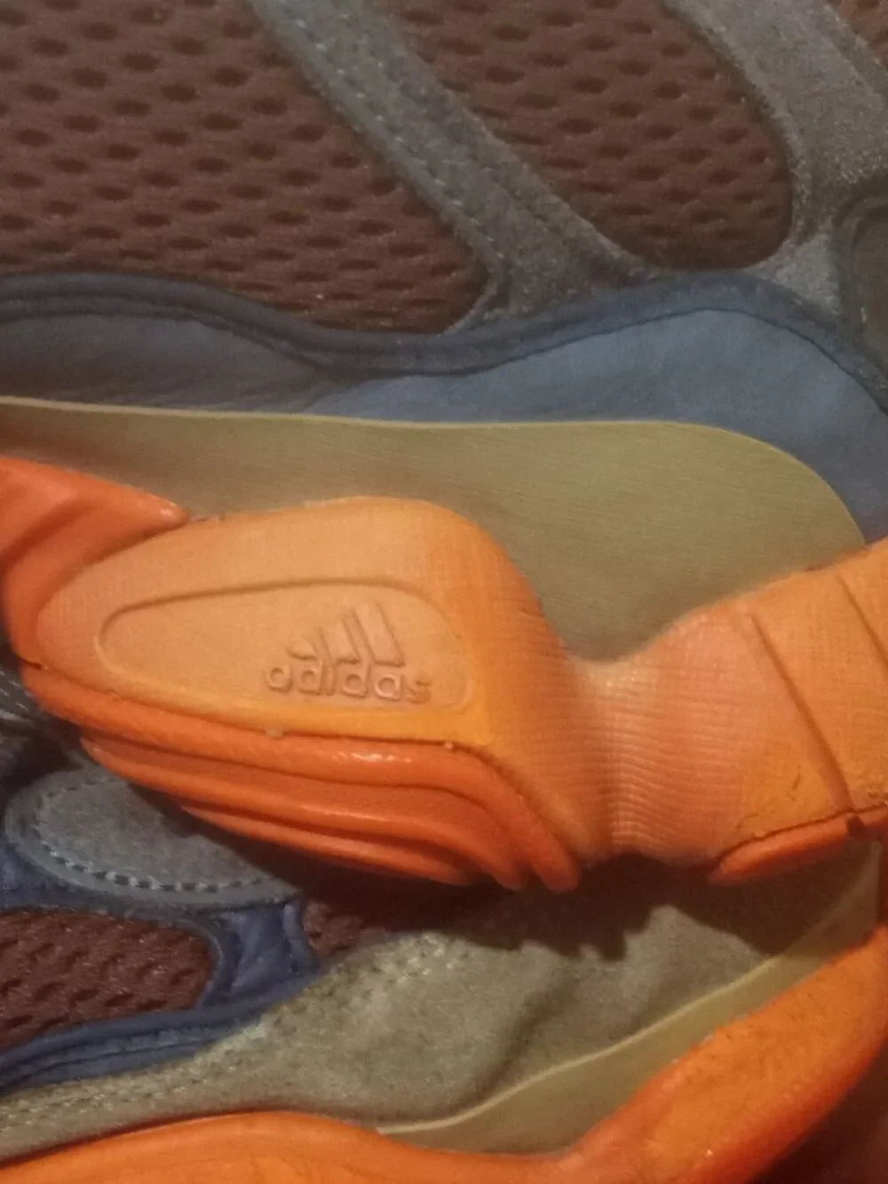 Adidas Yeezy 500 Enflame GZ5541 Mens Size 9 Orange Blue Brown Low Top Sneakers